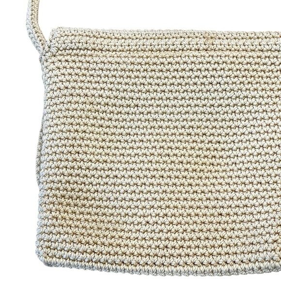 The Sak Womens Shoulder Bag Knitted Macramé Natural Beaded Fruit Design Motif - Picture 7 of 8